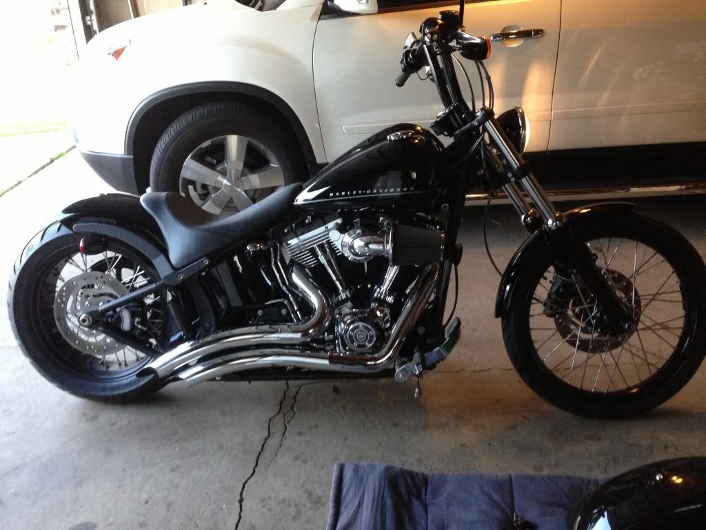 Blackline with heartland 200 rear kit is now COMPLETE!!! Harley Davidson Forums