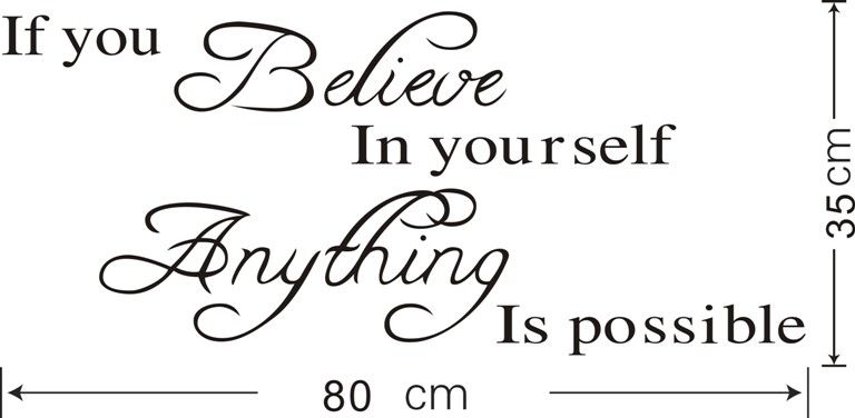 anything is possible wall art quotes removable wall stickers