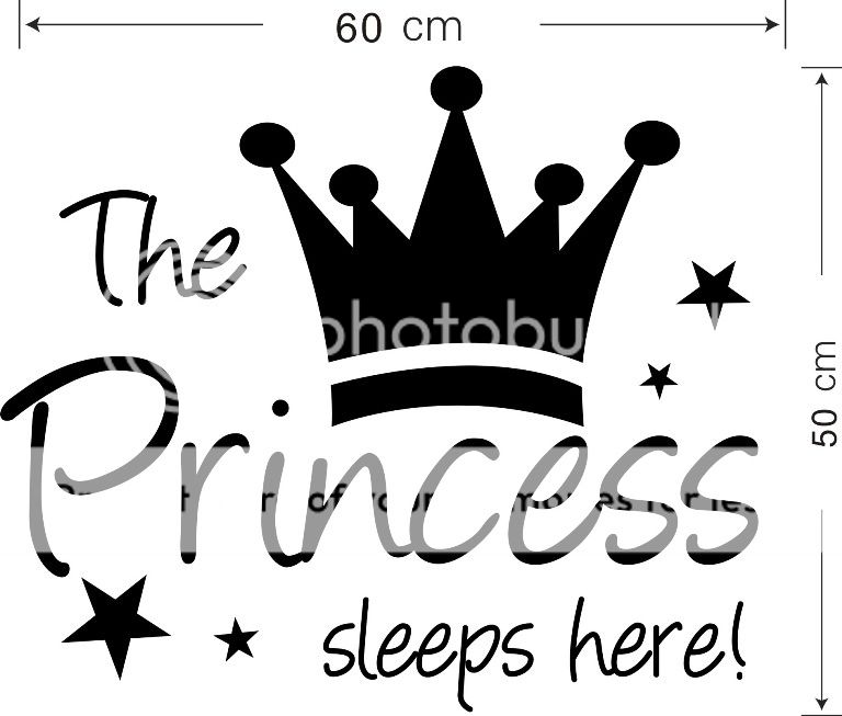 Princess Sleep Here Wall Decal Stickers Decor Vinyl DIY home Kids Girl ...