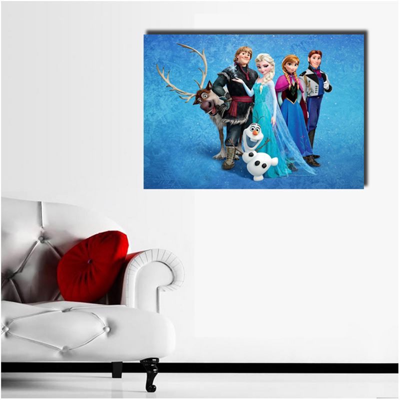 60 80 3cm Disney Frozen Canvas Print Kid Wall Art Framed Anna Elsa Hans Kristoff Ebay
